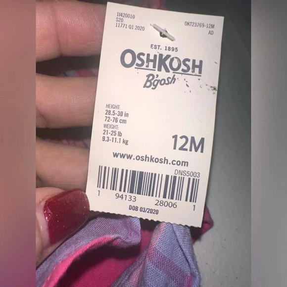 🆕 Osh Gosh Bgosh 12m Pink Plaid Cotton Sundress Girls - Picture 3 of 5